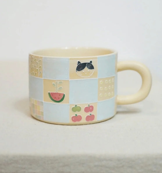 Handmade Ceramic Cute Divided Water Cup