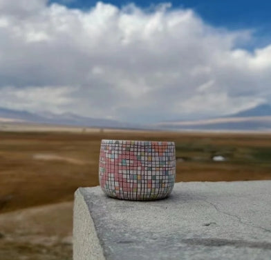 Handmade ceramic apple cup
