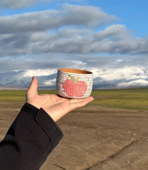 Handmade ceramic apple cup