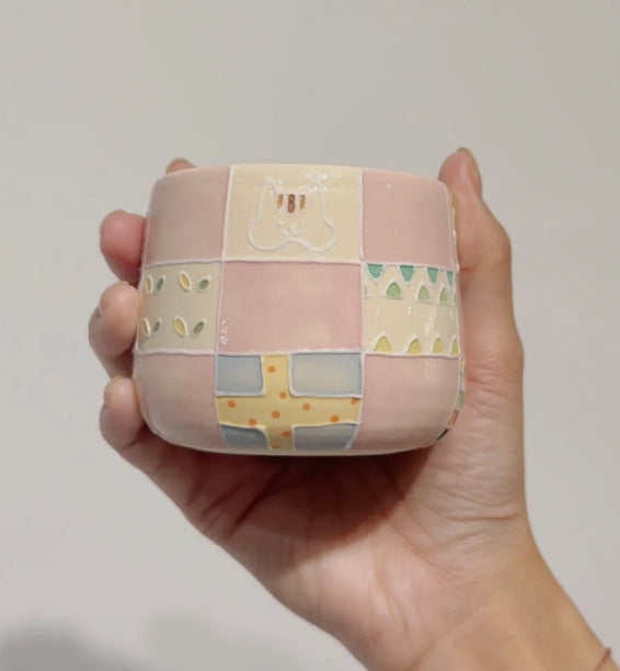 Handmade pottery cute animal water cup