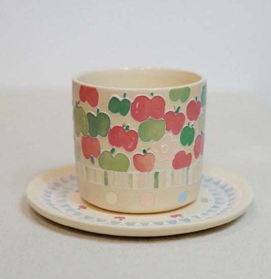 Handmade ceramic apple water cup