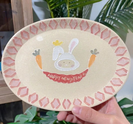 Ceramic Rabbit Plate