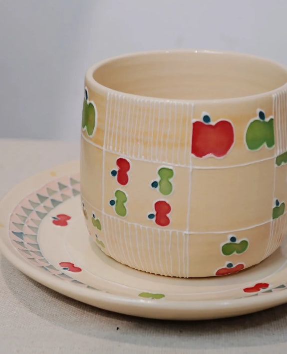 Handmade ceramic apple cup