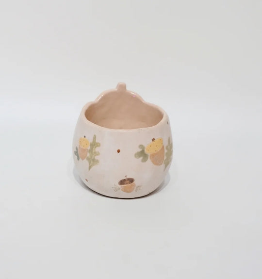 Handmade ceramic acorn cup